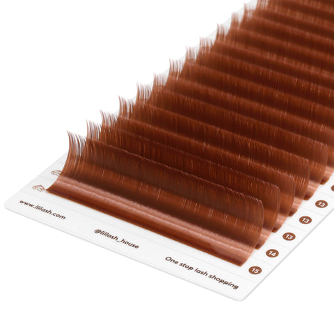 Premium Colored Lashes - Caramel Brown - 0.1mm